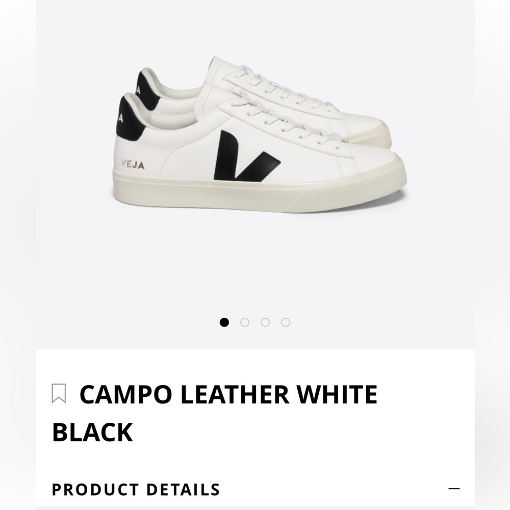 Veja Campo Leather Sneaker - Black & White - New in Box